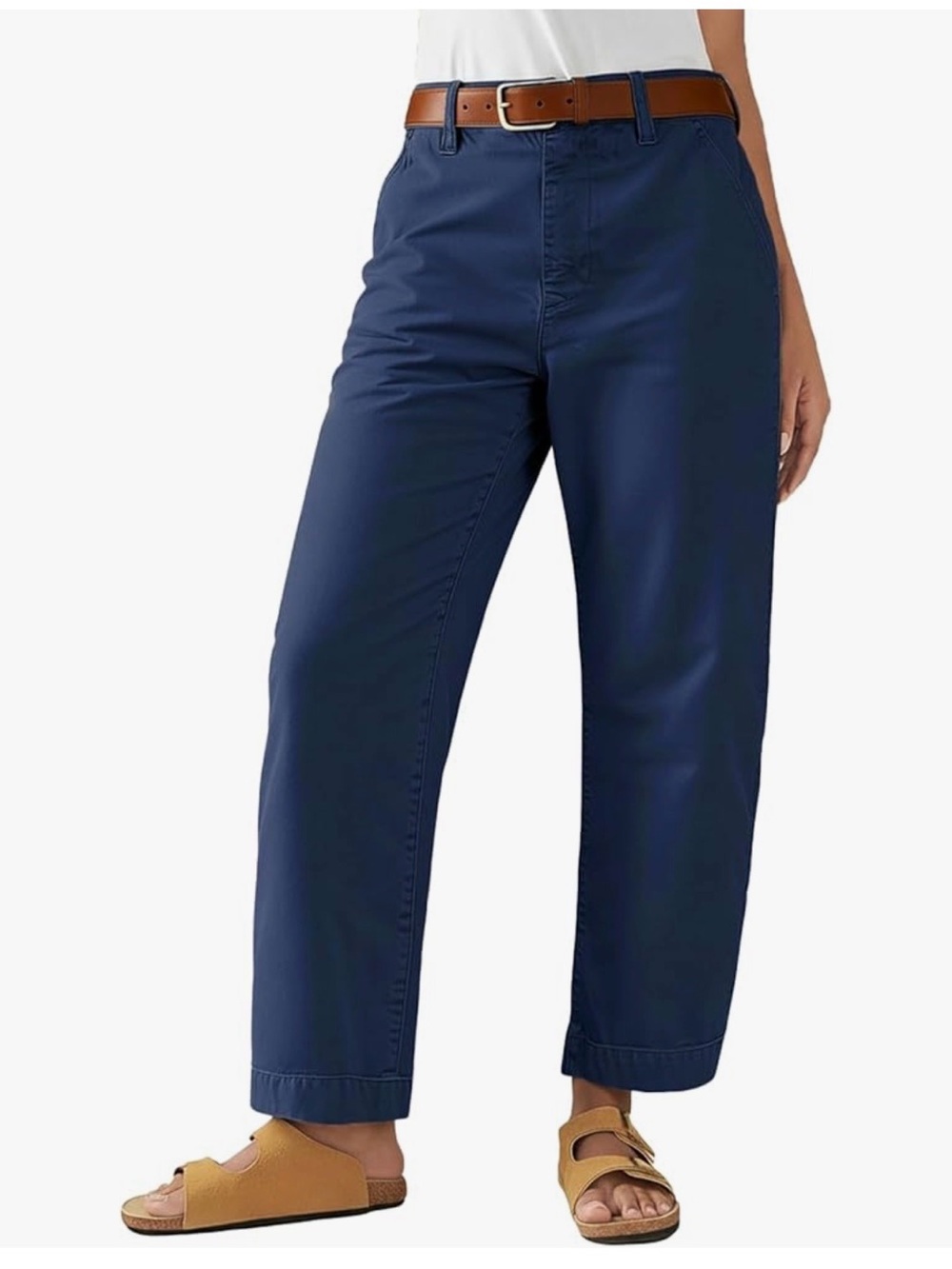 Flamingals Solid Stitch Mid Waist Crop StraightLeg Jeans Navy dark wash NWOT
Med
